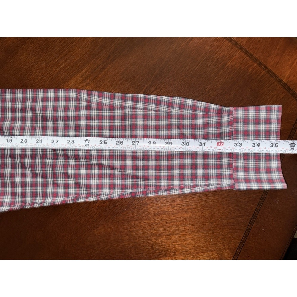 ETON Men's Contemporary Red Plaid Cotton Fine Twill‎ Dress Shirt Size L 16x35 - Picture 8 of 9